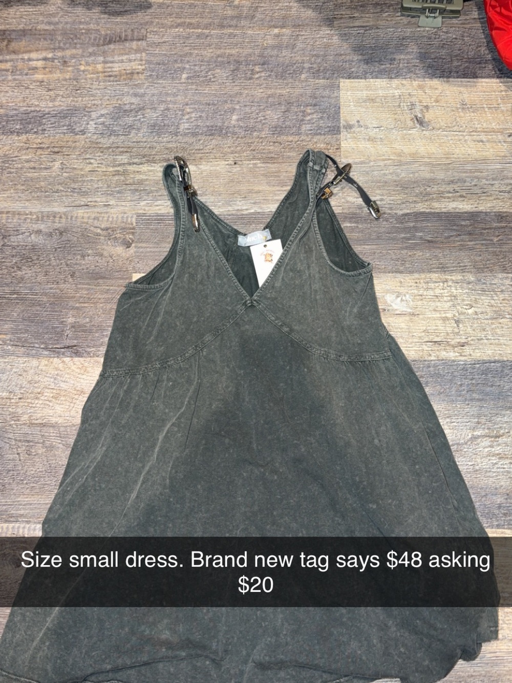 Washed Black V-Neck Sleeveless Tunic Dress